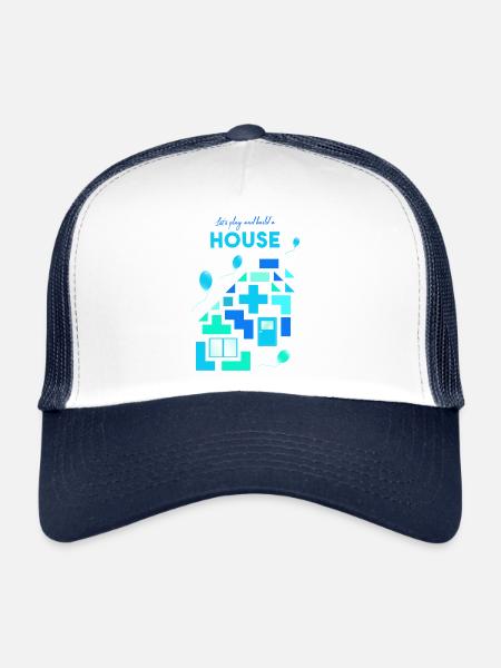 Building Blocks Building Bricks Play - Trucker Cap - white/navy - Front