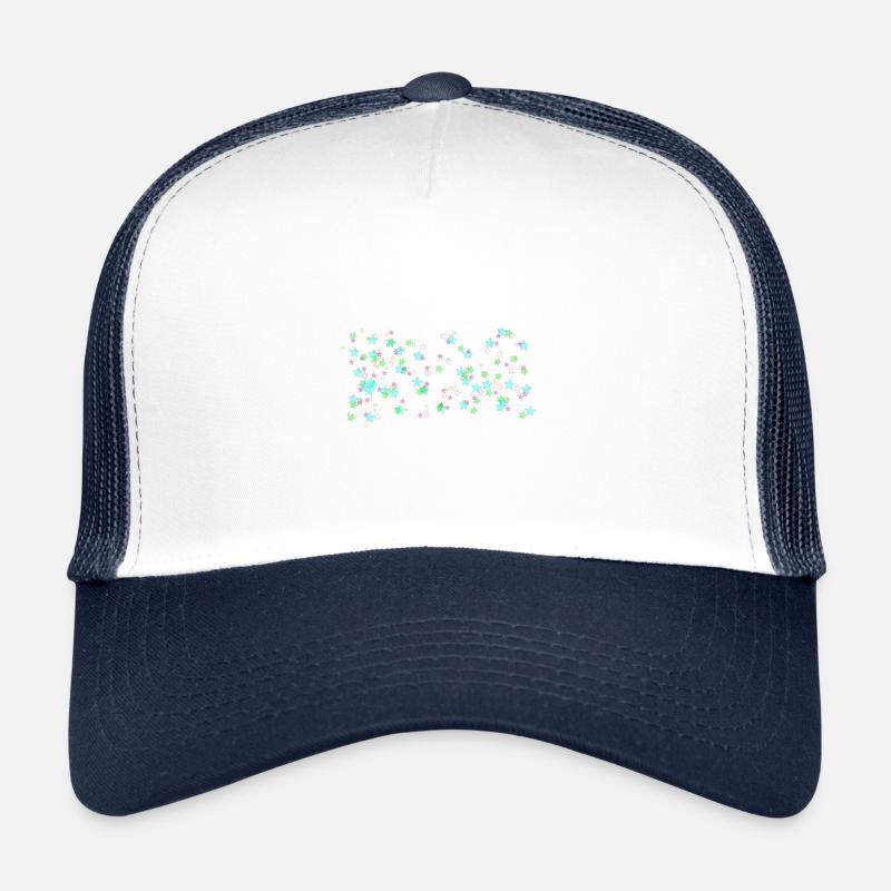 Sterne - Trucker Cap - Weiß/Navy