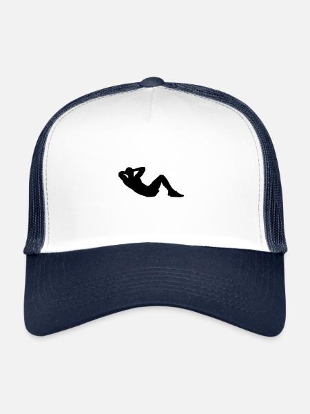 Sit up Situp silhouette - Trucker Cap - white/navy - Front