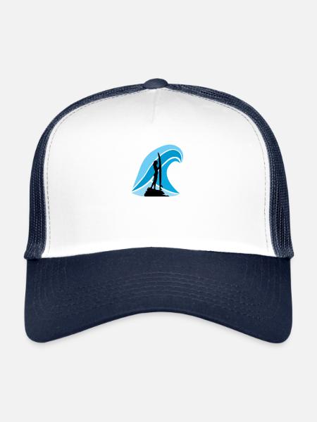 surfeur - Casquette trucker - blanc/marine - Devant