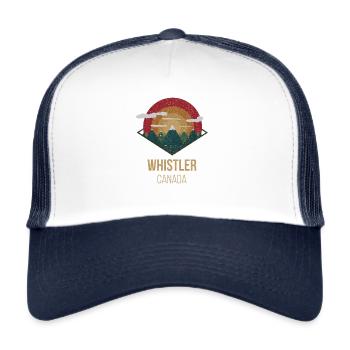 Snowboard Ski Apres Alpen Whistler Canada Geschenk - Trucker Cap - Weiß/Navy - Vorne