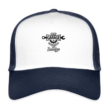 Mechaniker Garage auto Schrauber Hobby Geschenk - Trucker Cap - Weiß/Navy - Vorne