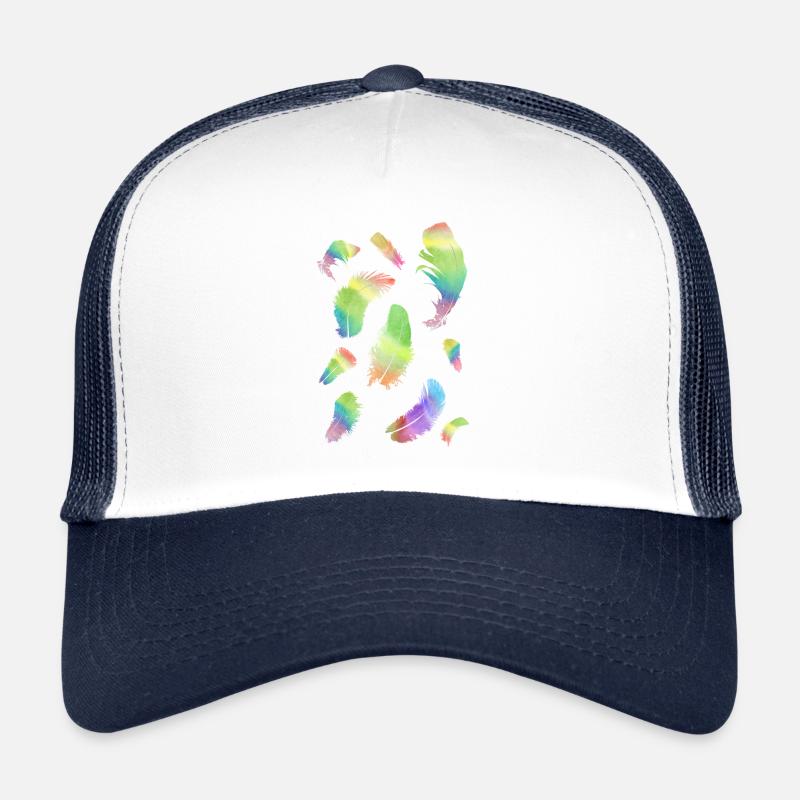 Plumes arc-en-ciel vintage styl idée de cadeau Casquette trucker 
