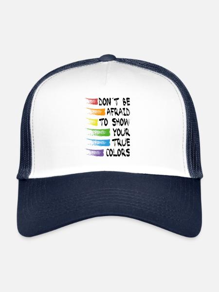 Cadeau LGB gay LGBTQ Trans Chemistry gay queer CSD - Casquette trucker  - blanc/marine - Devant