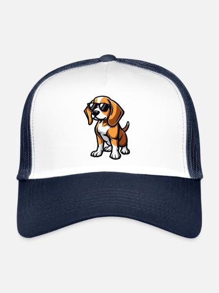 Beagle Dogs Cool Comic - Trucker Cap - white/navy - Front