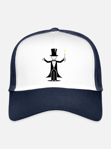 Wizard Design - Trucker Cap - white/navy - Front