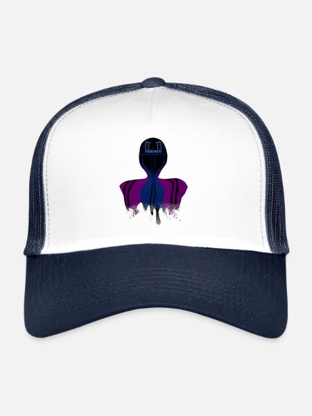Bakemono - Trucker Cap - white/navy - Front
