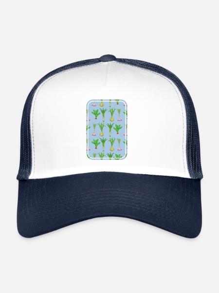 Vegetable garden pattern - Trucker Cap - white/navy - Front