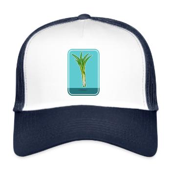 Lauch-Gemüsepflanze - Trucker Cap - Weiß/Navy - Vorne