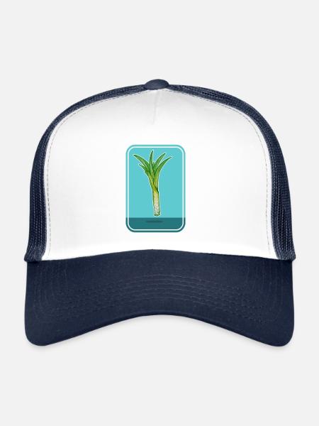 Leek Vegetable Plant - Trucker Cap - white/navy - Front