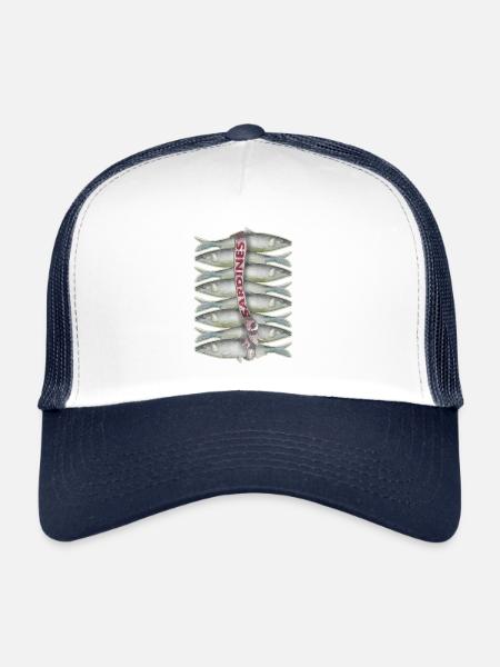 Sardines in a fish shop - Trucker Cap - white/navy - Front