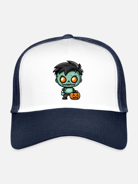 Zombie Halloween Bébé effrayant - Casquette trucker  - blanc/marine - Devant