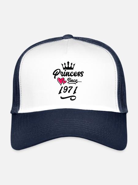 1971 Princess Birthday - Trucker Cap - white/navy - Front