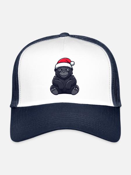 Gorilla Christmas Cute - Trucker Cap - white/navy - Front