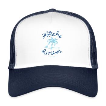 Kölsche Riviera Cologne Rodenkirchen Köln Design - Trucker Cap - Weiß/Navy - Vorne