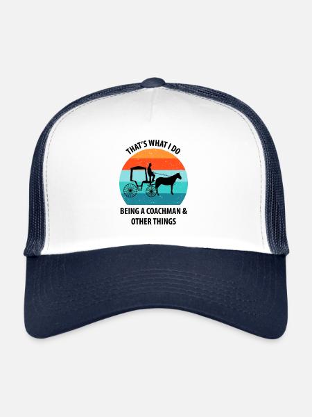 Calèche de cocher Calèche tirée par des chevaux Calèche - Casquette trucker  - blanc/marine - Devant