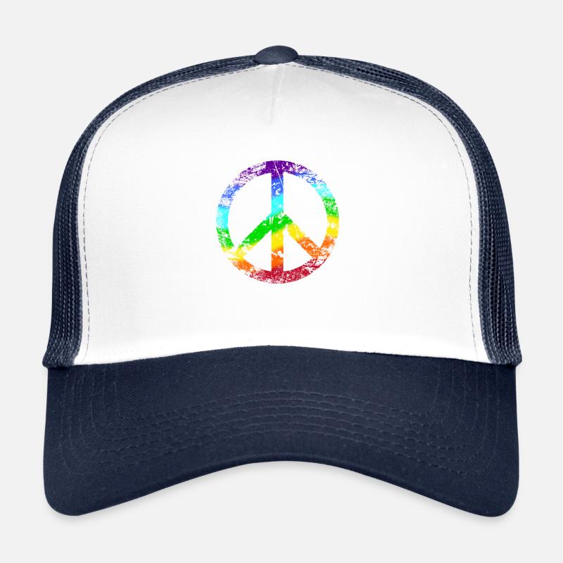 Peace signs rainbow peace cosmopolitan reggae Trucker Cap