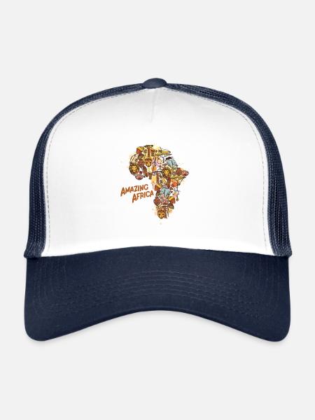 Amazing Africa - Trucker Cap - white/navy - Front