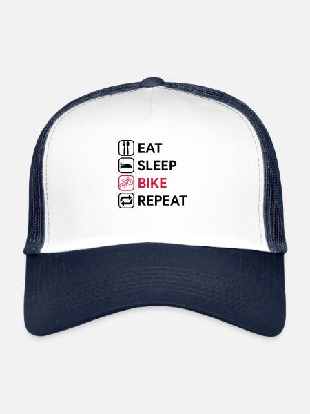 manger dormir répéter vélo - Casquette trucker - blanc/marine