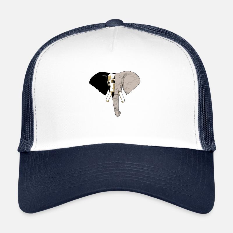 Éléphant majestueux avec décoloration du crâne Casquette trucker 