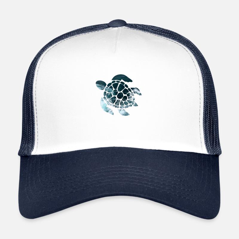 Tortue - Casquette trucker  - blanc/marine