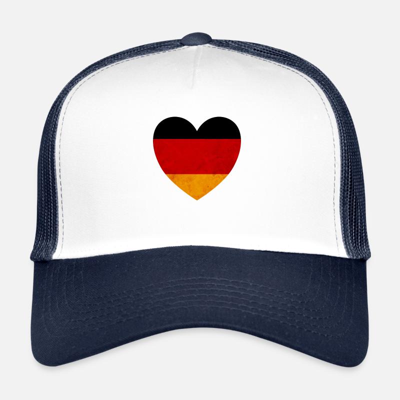 Deutschland Herz Deutsche Flagge - Trucker Cap - Weiß/Navy