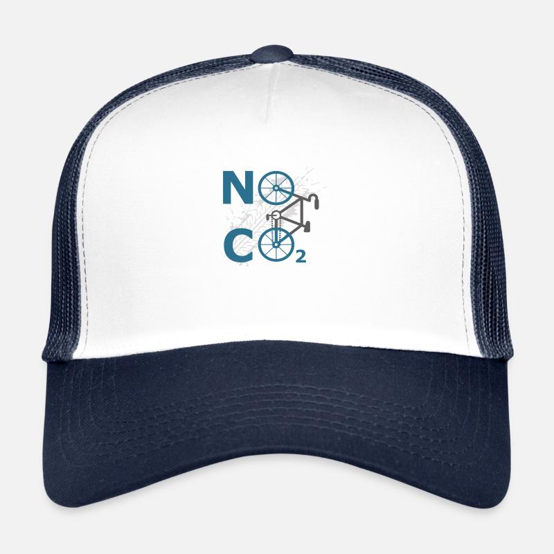 no co2 anti-pollution de vélo idée - Casquette trucker - blanc/marine
