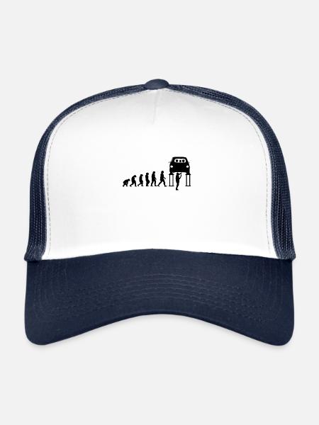 Geschenk wagen autofans mechaniker evolution - Trucker Cap - Weiß/Navy - Vorne
