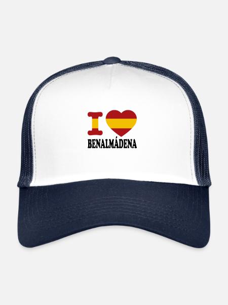 I love Benalmadena - Trucker Cap - white/navy - Front