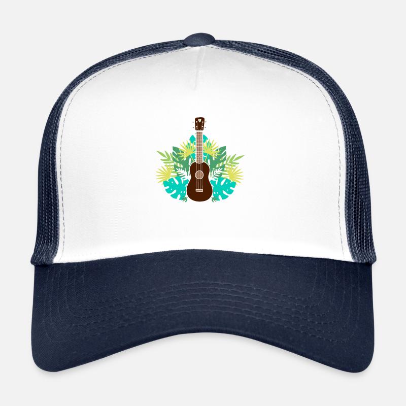 Musiker Geschenk Ukulele Hawaii - Trucker Cap - Weiß/Navy