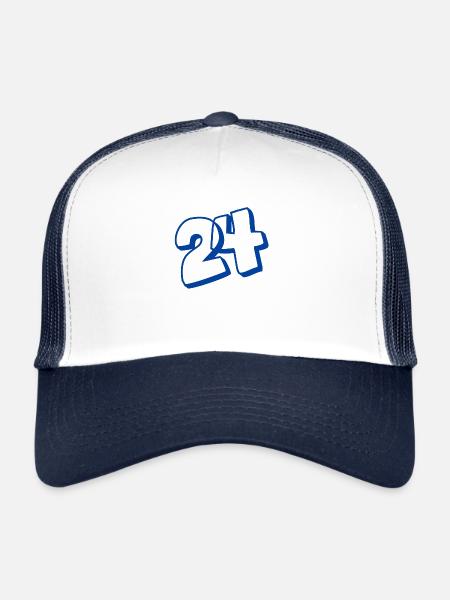24 ème anniversaire - Casquette trucker  - blanc/marine - Devant