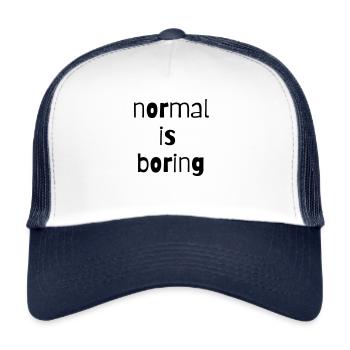 normal is boring normal is boring different - Trucker Cap - white/navy - Front