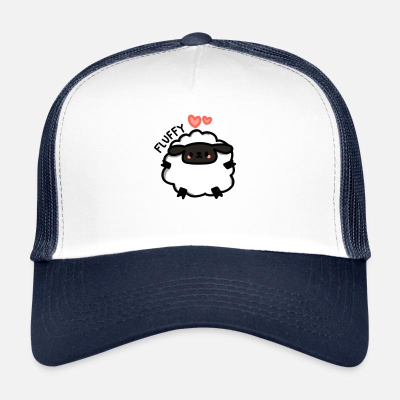 un mouton blanc moelleux et kawaii - cœurs Casquette trucker 