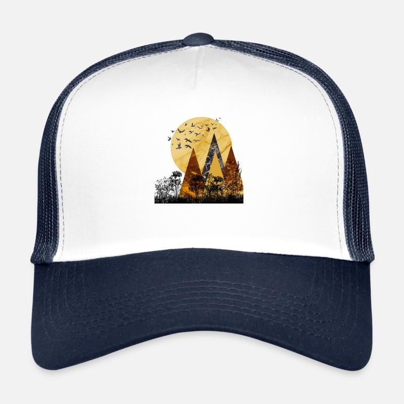 Mehrfarbiges Dämmerungs-Bergmuster Trucker Cap