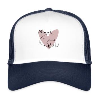 Mama-Bär - Trucker Cap - Weiß/Navy - Vorne