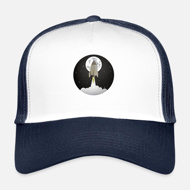 Round old style rocket lift off Trucker Cap