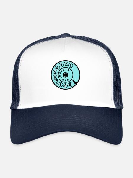Dial Vintage Phone Call Retro Technologie - Casquette trucker  - blanc/marine - Devant
