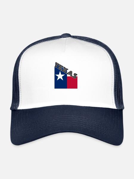 Texte du drapeau incliné du Texas - Casquette trucker  - blanc/marine - Devant