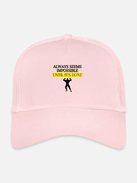 Ca semble impossible jusqu'à ce que tu le fasses - Casquette trucker  - rose pâle - Devant