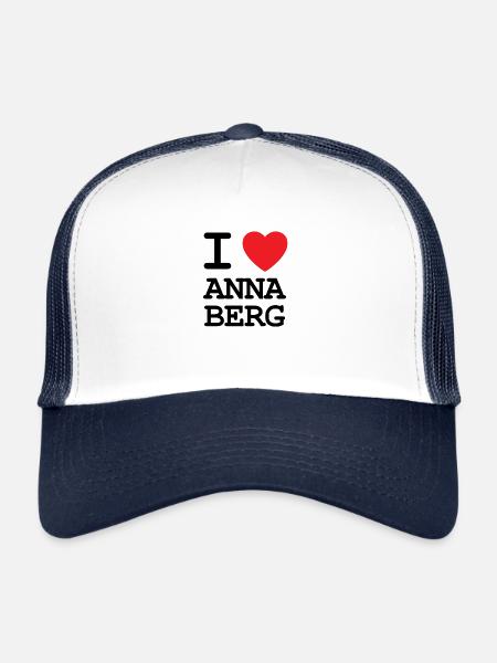 J’aime Annaberg - Ich liebe Annaberg - Casquette trucker  - blanc/marine - Devant
