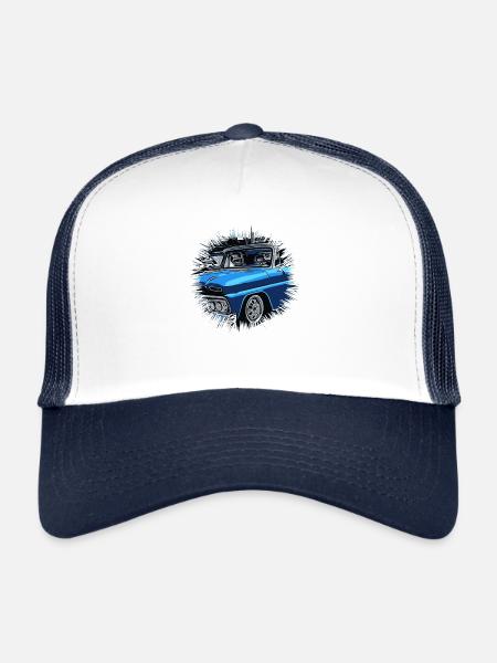 Voiture - Casquette trucker  - blanc/marine - Devant