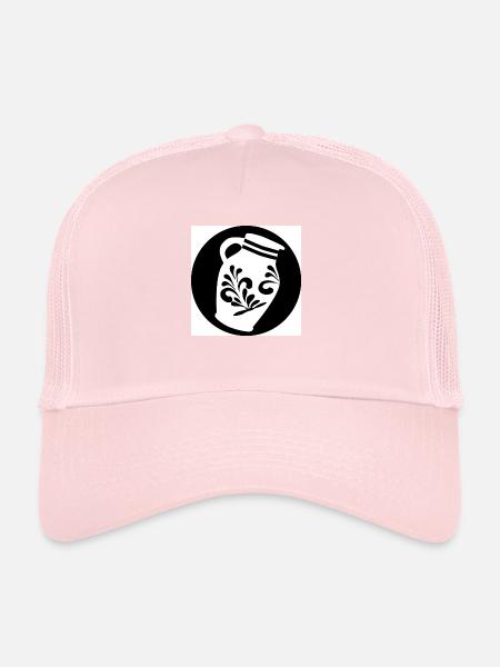 Bembel Design black/white #Frankfurt #069 #FFM - Trucker Cap - pale pink - Front