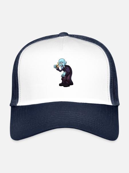 Creepy Vampire - Trucker Cap - white/navy - Front