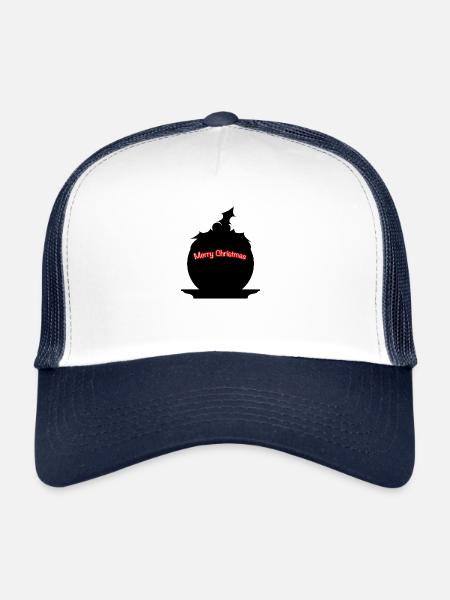 Pudding de Noël SIlhouette - Casquette trucker  - blanc/marine - Devant