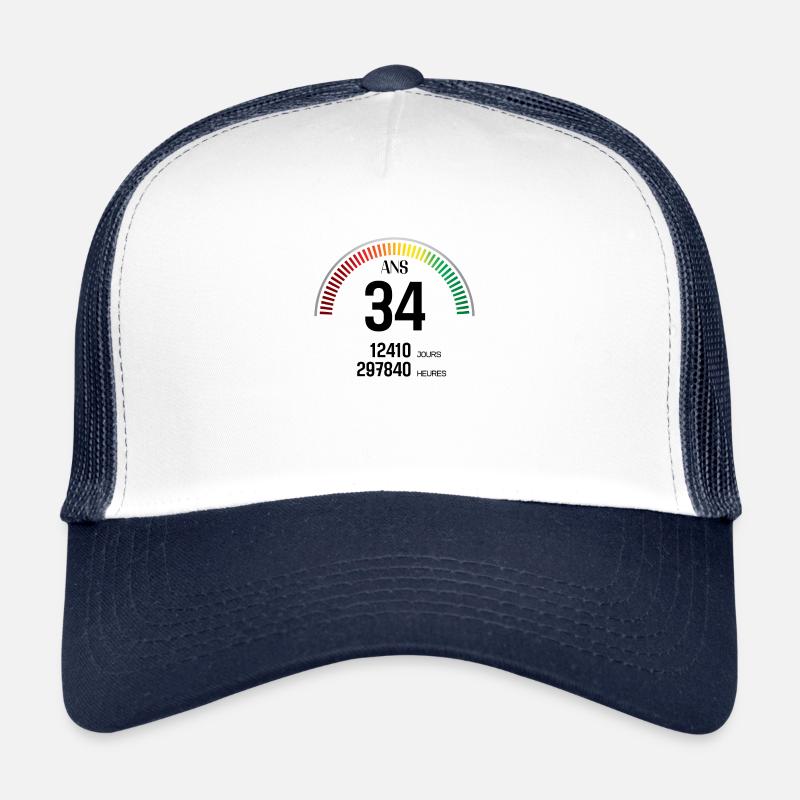 Anniversaire 34 ans Compteur Casquette trucker 