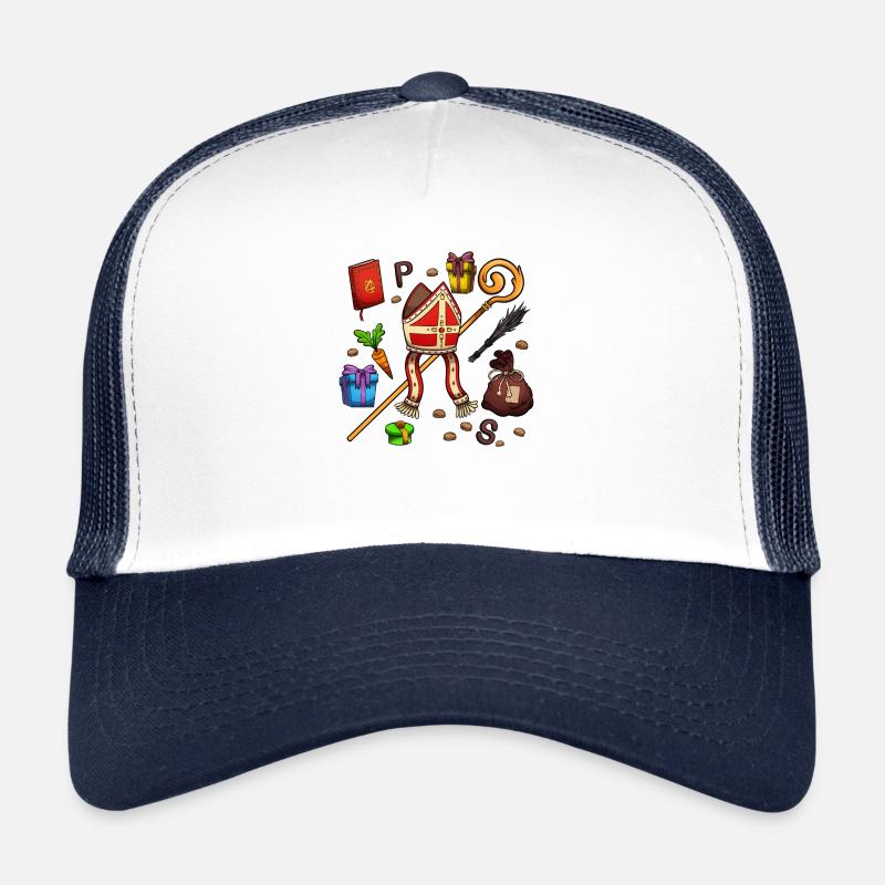 Éléments de Saint-Nicolas - Casquette trucker  - blanc/marine
