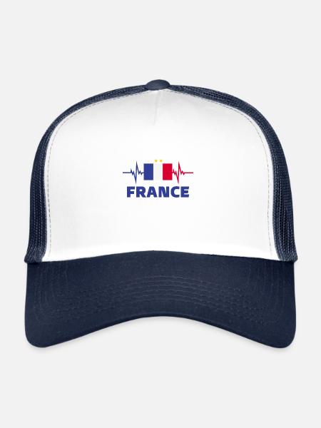 France Football 2022 battement de cœur France - Casquette trucker  - blanc/marine - Devant