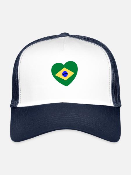 Le coeur brésilien - Casquette trucker  - blanc/marine - Devant