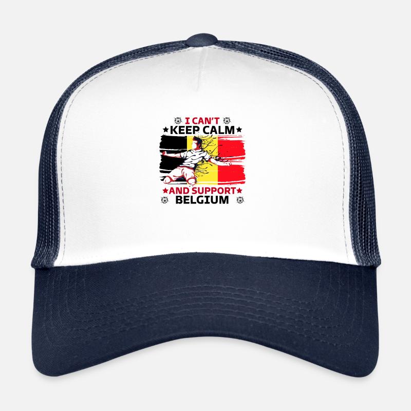Ruhe bewahren und Belgien unterstützen Trucker Cap