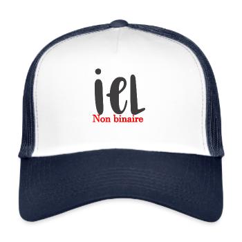 IEL NON BINAIRE - Casquette trucker  - blanc/marine - Devant